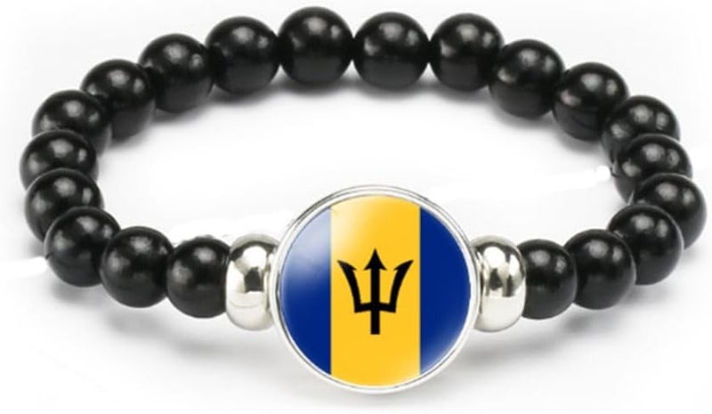 vmcoatdu National Flag Bracelet Elastic Rope Beaded Bracelet Support Your Country Travel Souvenir Gifts for Men Women - Image 1